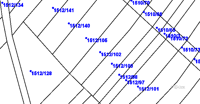 Parcela st. 1512/102 v KÚ Morašice, Katastrální mapa