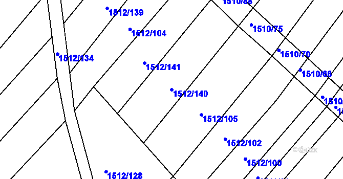 Parcela st. 1512/140 v KÚ Morašice, Katastrální mapa