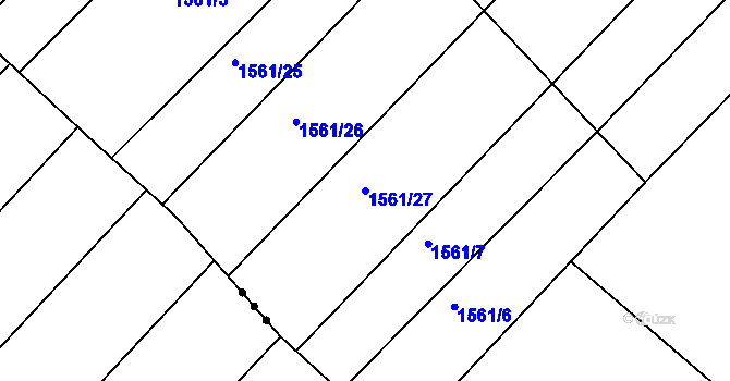 Parcela st. 1561/27 v KÚ Morašice, Katastrální mapa