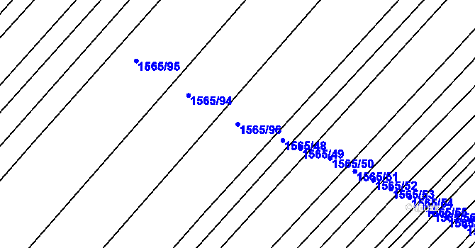Parcela st. 1565/96 v KÚ Morašice, Katastrální mapa