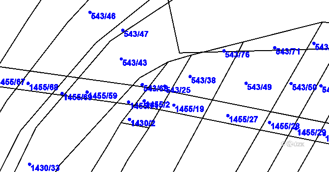 Parcela st. 543/25 v KÚ Morašice, Katastrální mapa