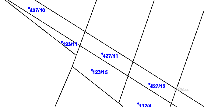 Parcela st. 427/11 v KÚ Moravanský, Katastrální mapa