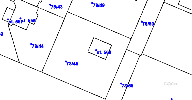 Parcela st. 569 v KÚ Moravany nad Loučnou, Katastrální mapa