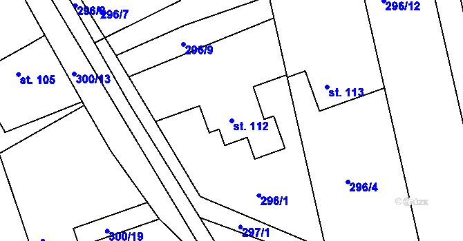 Parcela st. 112 v KÚ Platěnice, Katastrální mapa