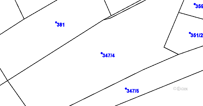 Parcela st. 347/4 v KÚ Platěnice, Katastrální mapa