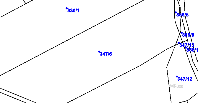 Parcela st. 347/6 v KÚ Platěnice, Katastrální mapa