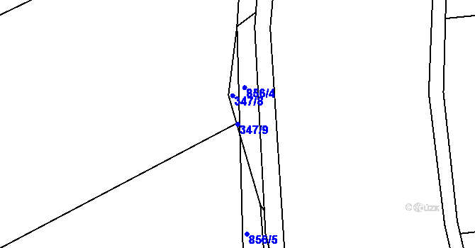 Parcela st. 347/9 v KÚ Platěnice, Katastrální mapa