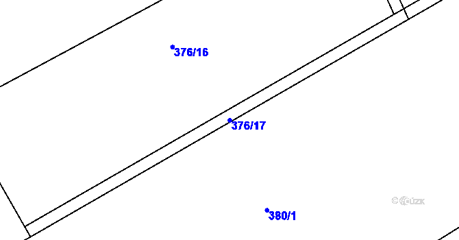 Parcela st. 376/17 v KÚ Platěnice, Katastrální mapa