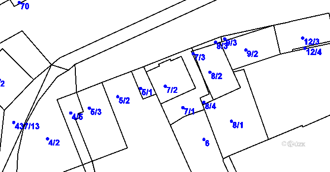 Parcela st. 7/2 v KÚ Moravany u Brna, Katastrální mapa