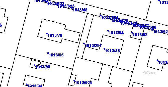 Parcela st. 1013/297 v KÚ Moravany u Brna, Katastrální mapa