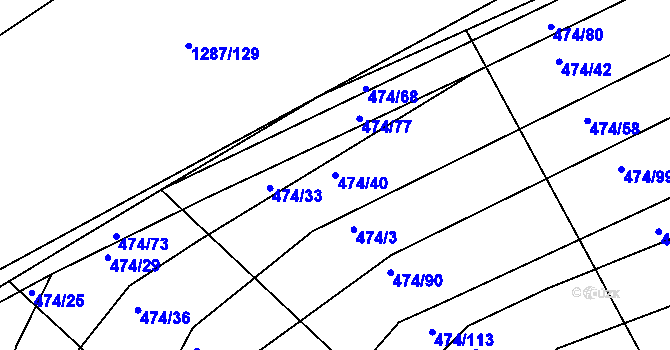 Parcela st. 474/40 v KÚ Moravany u Brna, Katastrální mapa