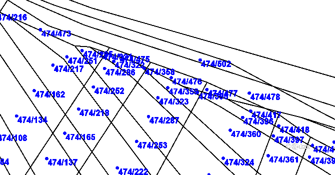 Parcela st. 474/359 v KÚ Moravany u Brna, Katastrální mapa