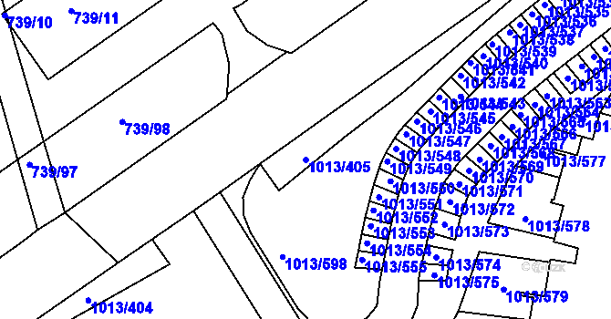Parcela st. 1013/405 v KÚ Moravany u Brna, Katastrální mapa