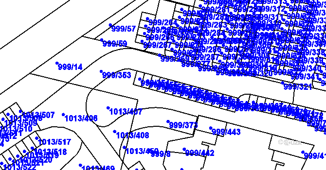 Parcela st. 999/357 v KÚ Moravany u Brna, Katastrální mapa