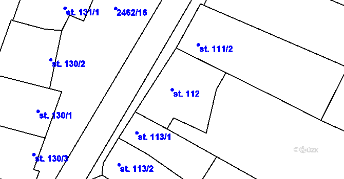 Parcela st. 112 v KÚ Moravany u Kyjova, Katastrální mapa