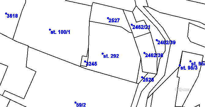 Parcela st. 292 v KÚ Moravany u Kyjova, Katastrální mapa