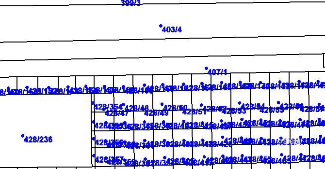 Parcela st. 428/162 v KÚ Moravany u Kyjova, Katastrální mapa