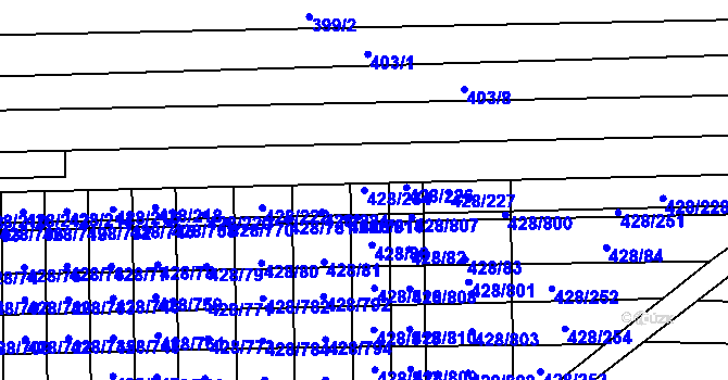 Parcela st. 428/234 v KÚ Moravany u Kyjova, Katastrální mapa