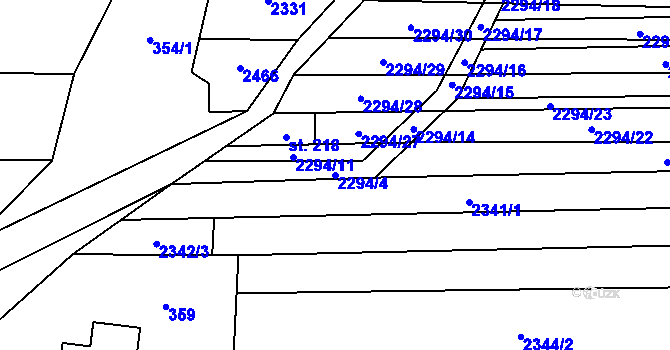 Parcela st. 2294/4 v KÚ Moravany u Kyjova, Katastrální mapa