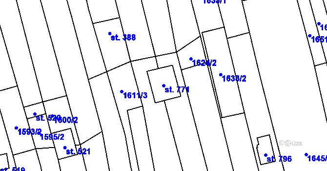 Parcela st. 771 v KÚ Moravany u Kyjova, Katastrální mapa