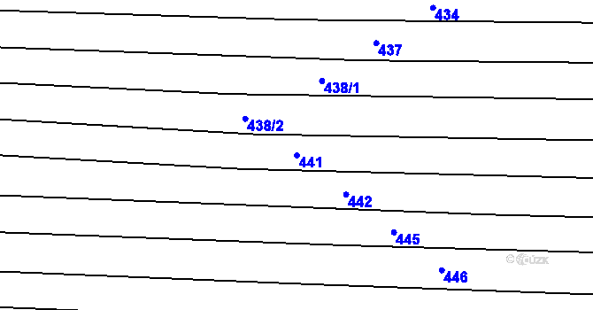Parcela st. 441 v KÚ Moravany u Kyjova, Katastrální mapa