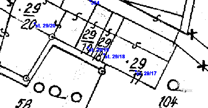 Parcela st. 29/18 v KÚ Moravec, Katastrální mapa