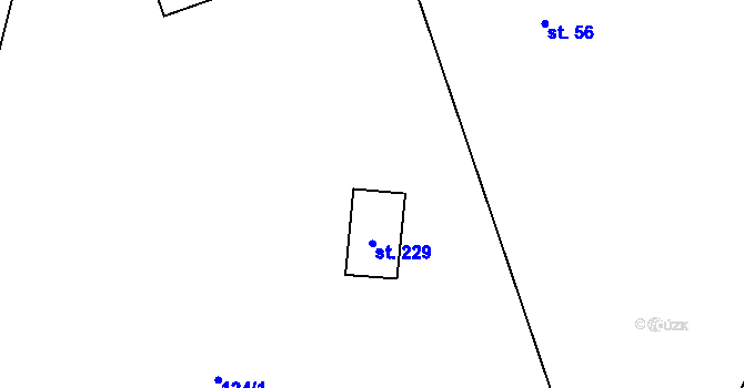 Parcela st. 229 v KÚ Moravec, Katastrální mapa