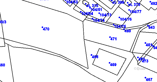 Parcela st. 100/8 v KÚ Moravec, Katastrální mapa