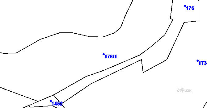 Parcela st. 178/1 v KÚ Moravec, Katastrální mapa