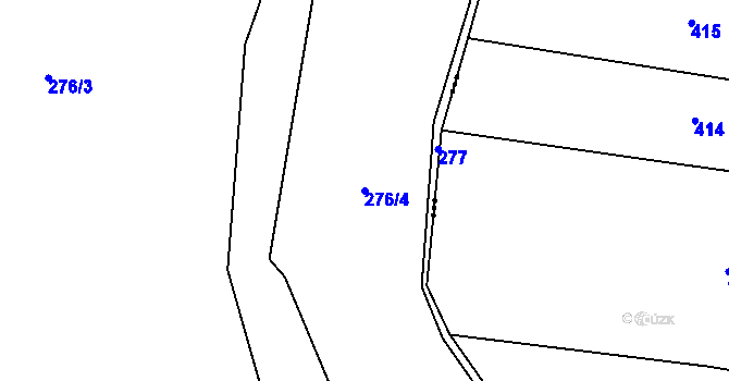 Parcela st. 276/4 v KÚ Moravec, Katastrální mapa