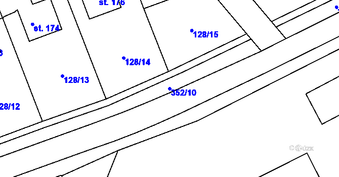 Parcela st. 352/10 v KÚ Moravec, Katastrální mapa
