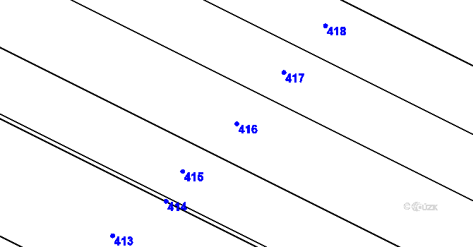 Parcela st. 416 v KÚ Moravec, Katastrální mapa
