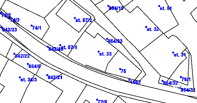 Parcela st. 33 v KÚ Pikárec, Katastrální mapa
