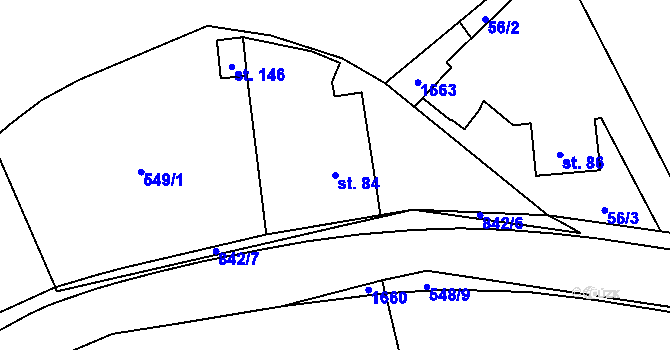 Parcela st. 84 v KÚ Pikárec, Katastrální mapa