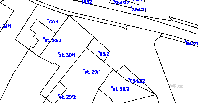 Parcela st. 65/2 v KÚ Pikárec, Katastrální mapa