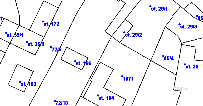 Parcela st. 65/3 v KÚ Pikárec, Katastrální mapa
