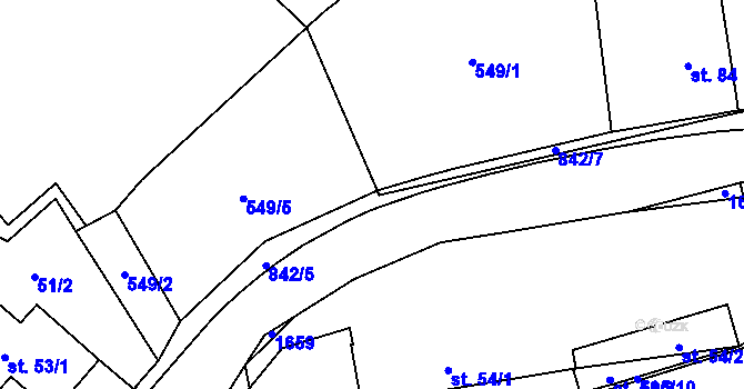 Parcela st. 842/8 v KÚ Pikárec, Katastrální mapa