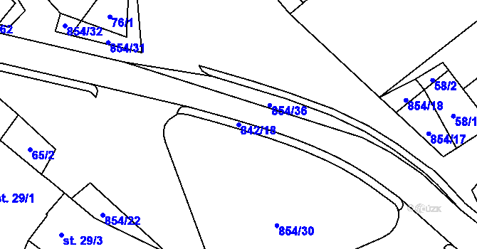 Parcela st. 842/18 v KÚ Pikárec, Katastrální mapa