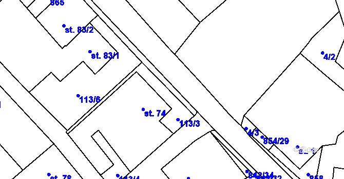Parcela st. 842/35 v KÚ Pikárec, Katastrální mapa