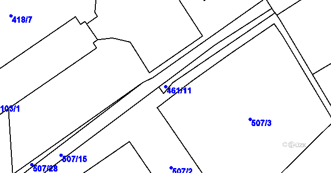 Parcela st. 461/11 v KÚ Pikárec, Katastrální mapa