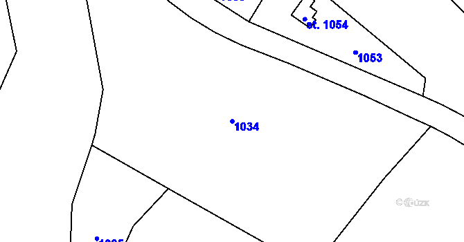 Parcela st. 1034 v KÚ Pikárec, Katastrální mapa