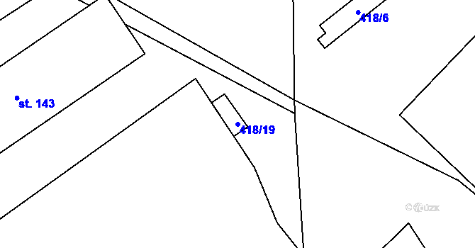 Parcela st. 418/19 v KÚ Pikárec, Katastrální mapa