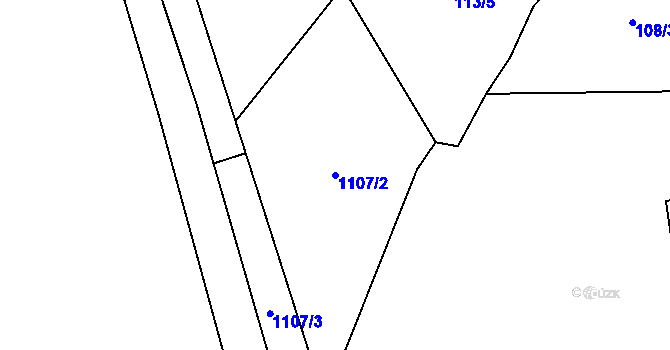 Parcela st. 1107/2 v KÚ Pikárec, Katastrální mapa