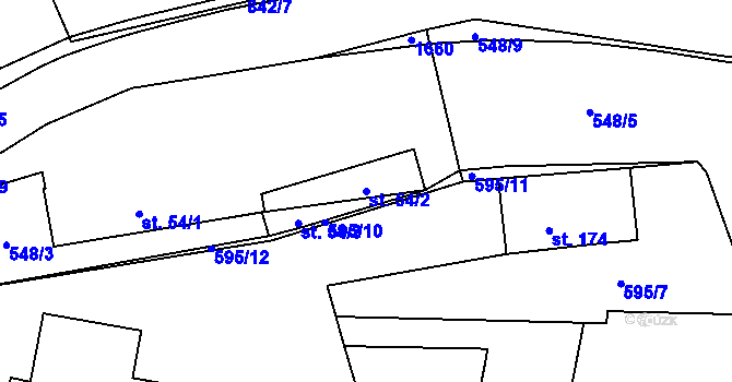 Parcela st. 54/2 v KÚ Pikárec, Katastrální mapa