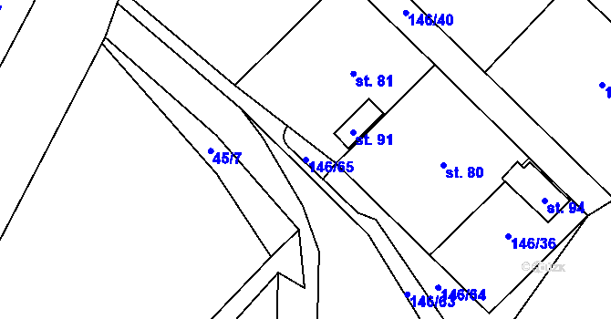 Parcela st. 146/65 v KÚ Radkov u Moravce, Katastrální mapa