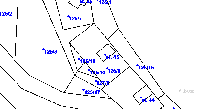Parcela st. 43 v KÚ Moravecké Pavlovice, Katastrální mapa