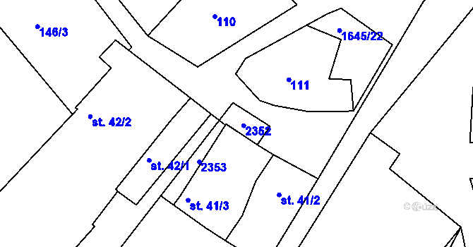 Parcela st. 41/4 v KÚ Moraveč, Katastrální mapa