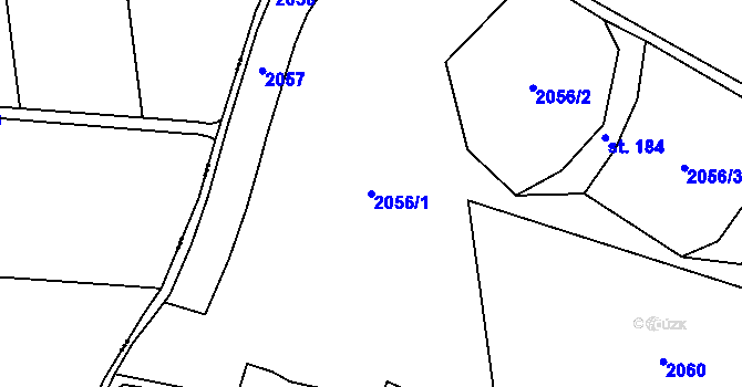 Parcela st. 2056/1 v KÚ Moraveč, Katastrální mapa