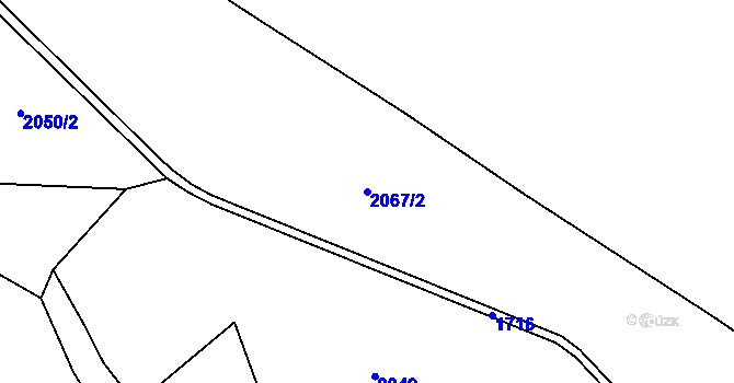 Parcela st. 2067/2 v KÚ Moraveč, Katastrální mapa