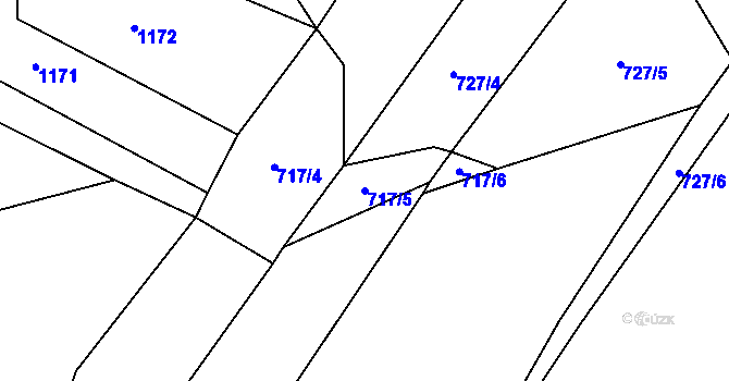 Parcela st. 717/5 v KÚ Moravice, Katastrální mapa
